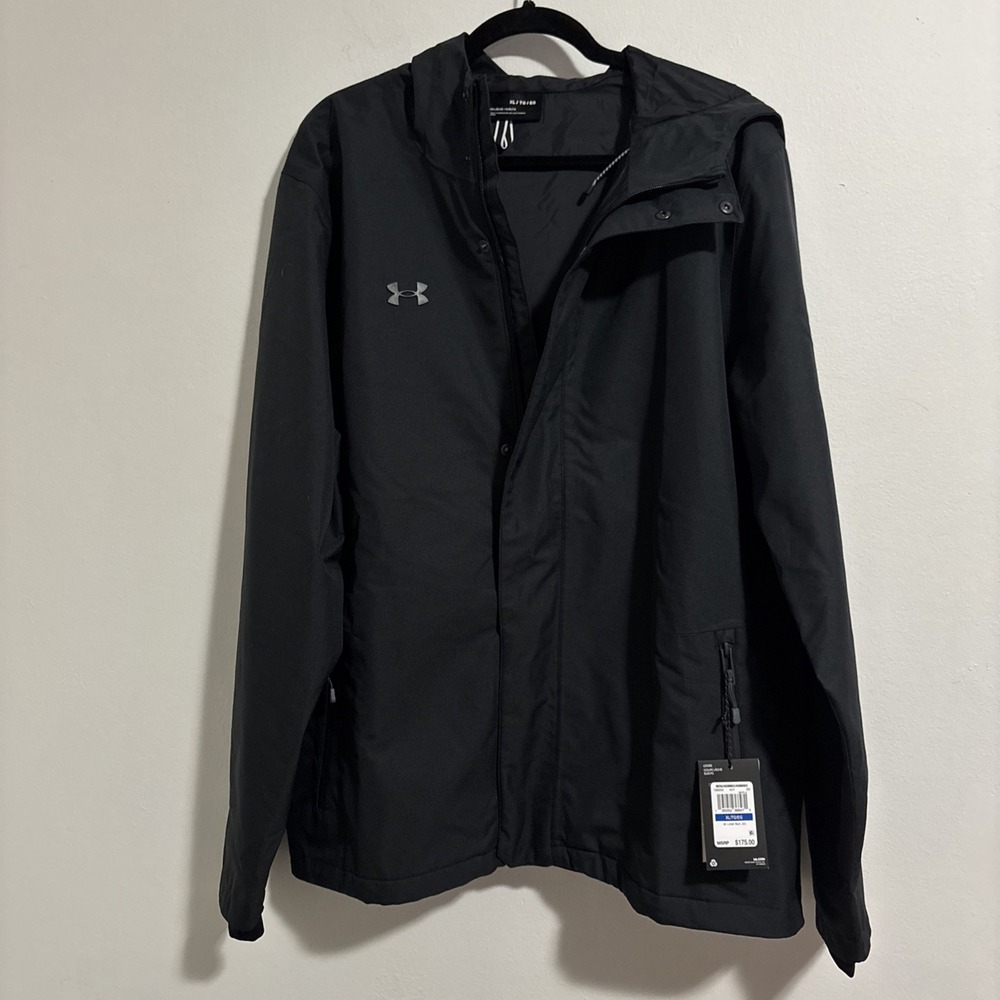 NWT Under Armour loose fit hooded jacket men's XL Storm Proof
